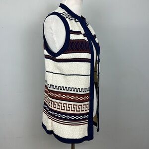 Vintage 1970’s Knit Greek Style Striped Vest Sz 10